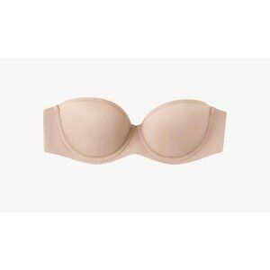 Thirdlove Strapless Bra Underwire 34F 24/7 Classic Strapless Bra Nude Beige‎